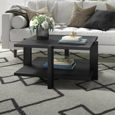 HUDSON&CANAL Ingrid 34.66 Wide Square Coffee Table in Black Melamine CT1796